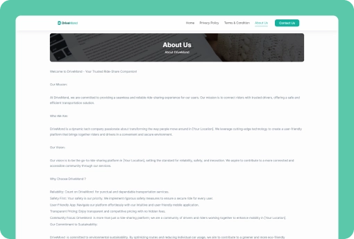 Site comercial Mobur Sobre nós Design da página