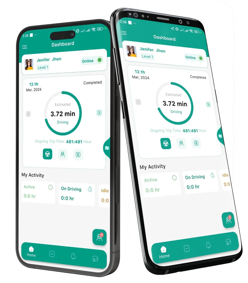 Aplicativo de driver compatível com Android e iOS Mobur