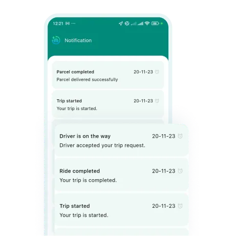 Recursos de notificação de perfil de usuário do aplicativo de usuário Mobur