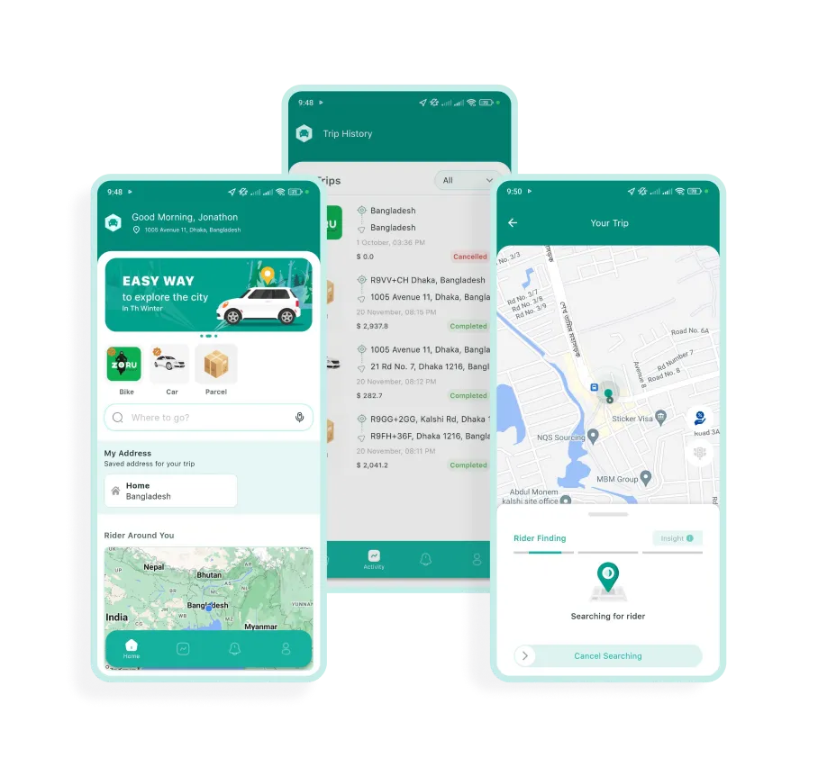 Aplicativo de usuário da solução de desenvolvimento de aplicativos Uber Like