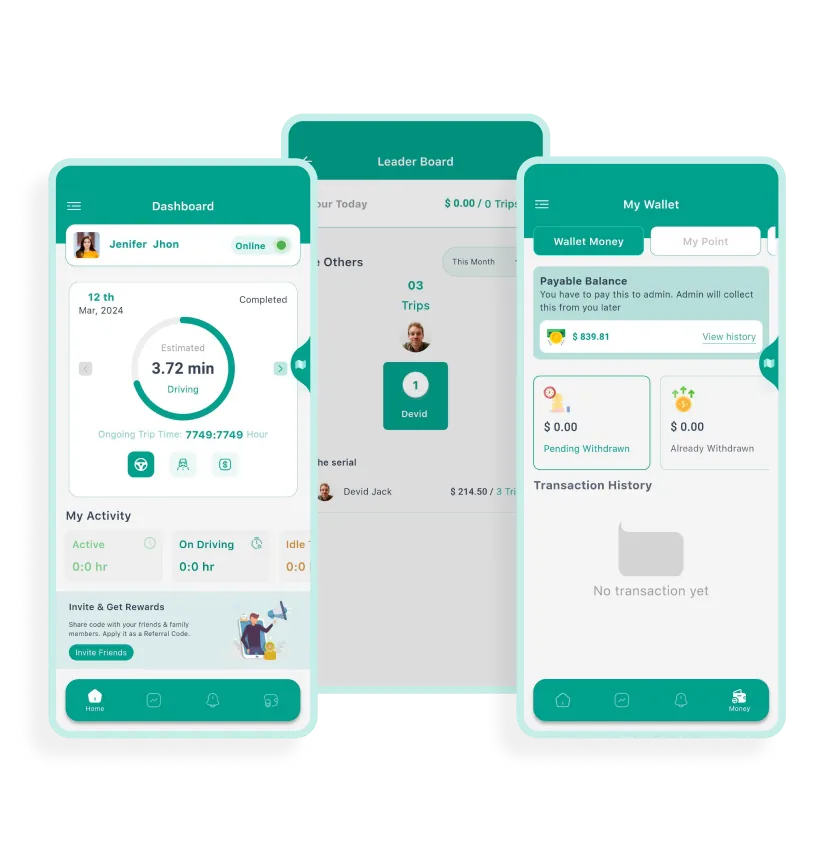 Aplicativo para motorista Ride Hailing