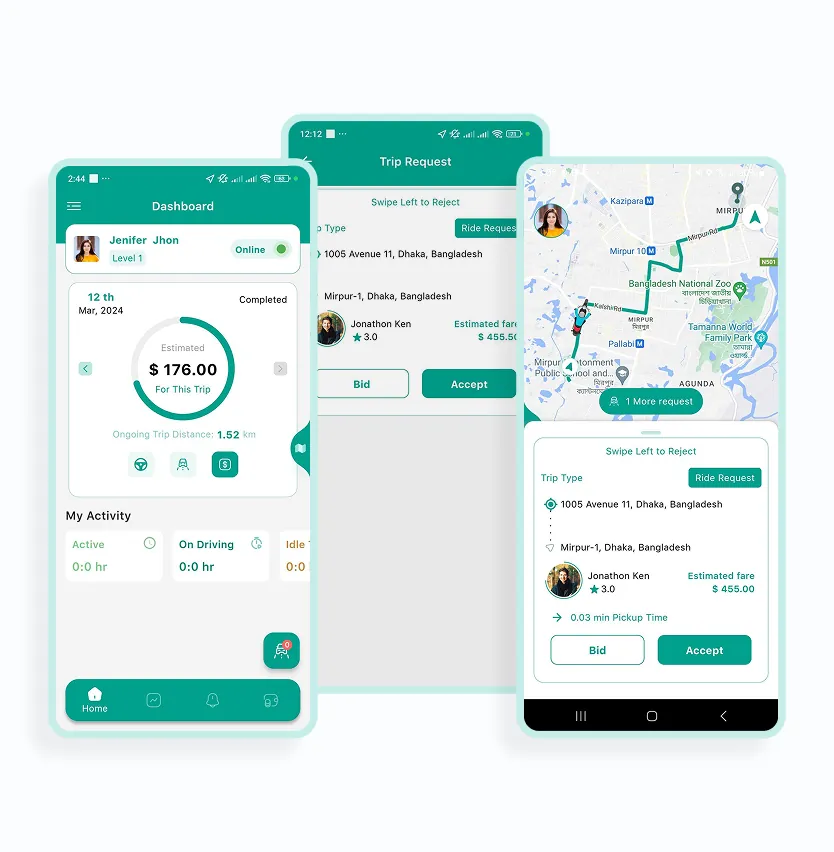 Aplicativo de driver de solução de software Clone Cabify